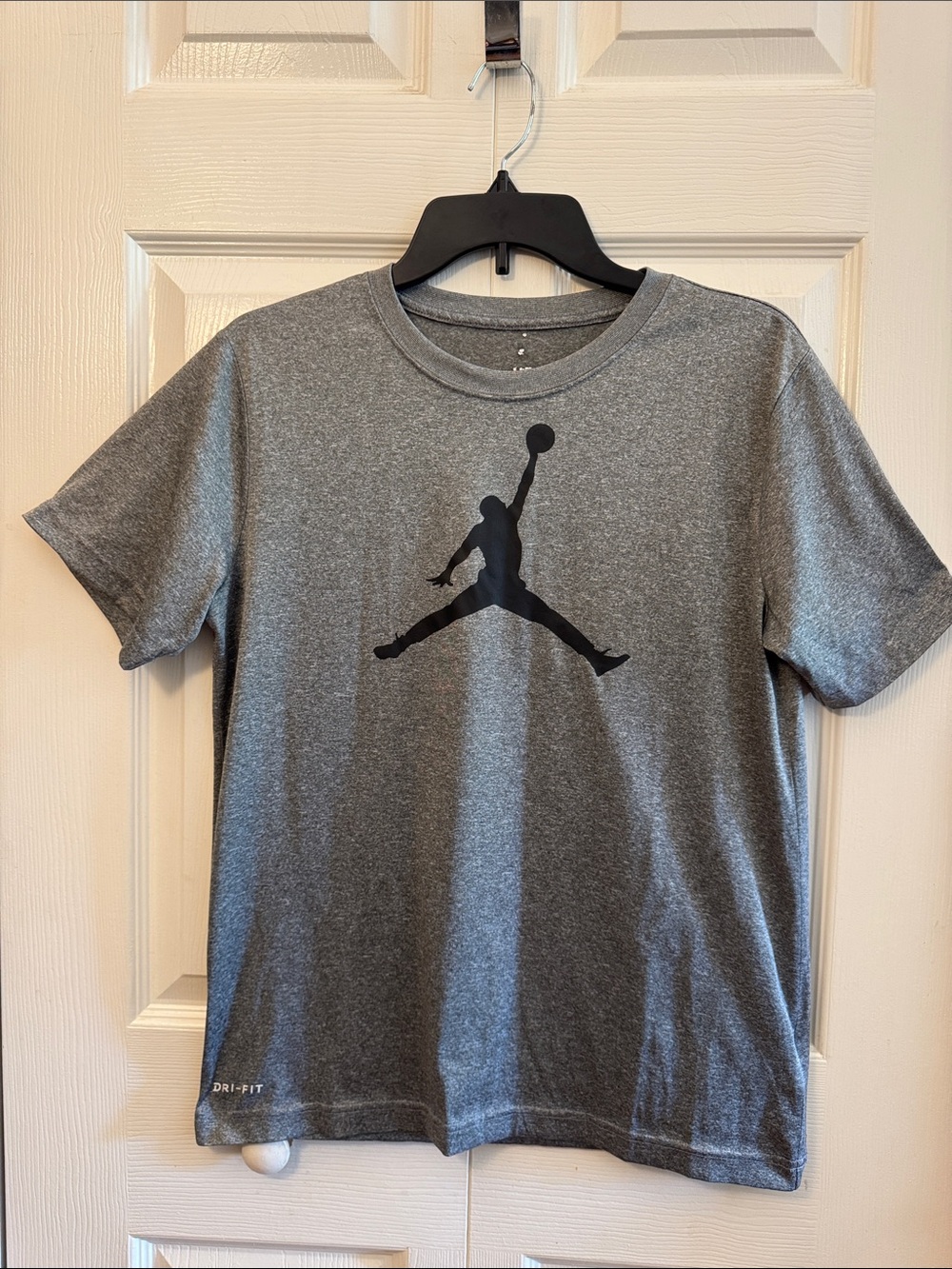 Nike Gray Heather Jordan Athletic Jumpman T‑Shirt with Black Logo